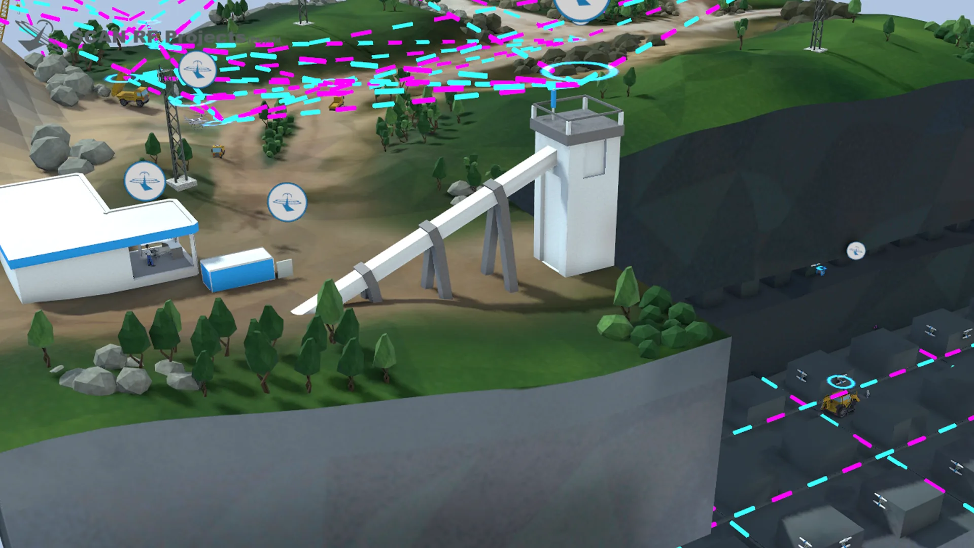 SCAN RF Projects — Explain where a wireless mesh network physically sits inside a working mine, and why it holds.